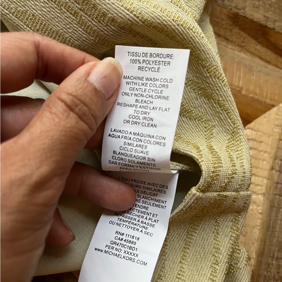 New Without Tag Michael Kors Gold Animal Print Mini Skirt, Size Large - Picture 11 of 12